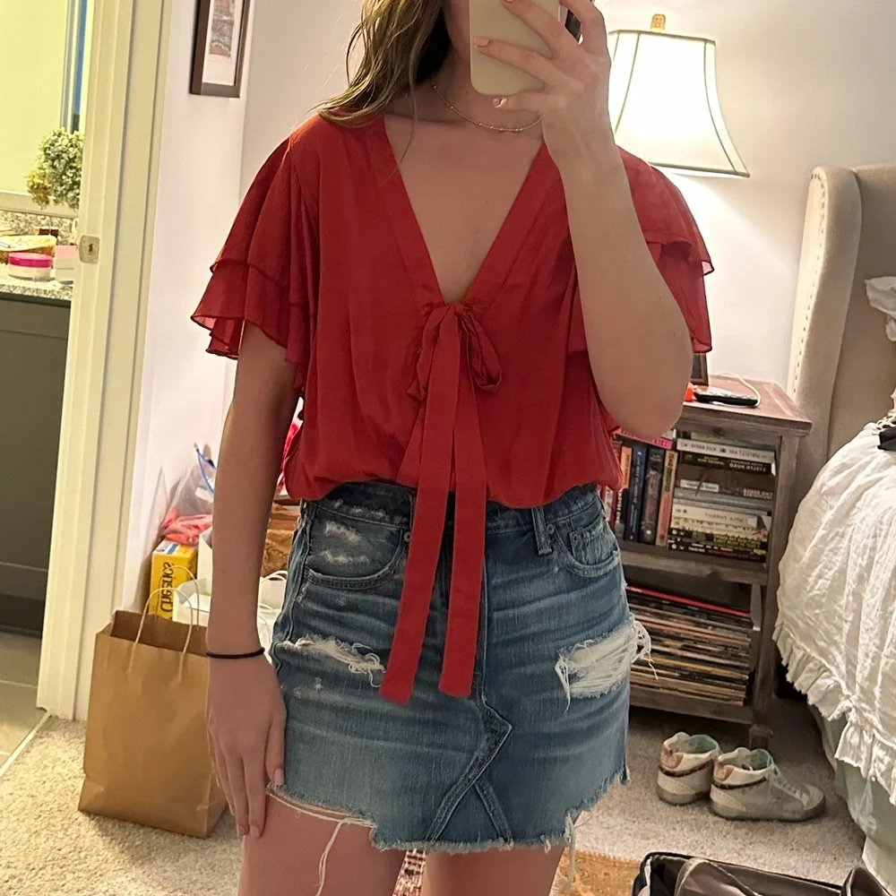 Free People Call Me Later Ruffled Bodysuit - Picture 2 of 6
